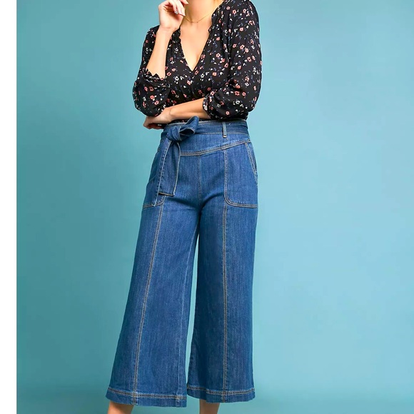 Anthropologie Denim - Pilcro Ultra High-Rise Cropped Wide-Leg Jeans